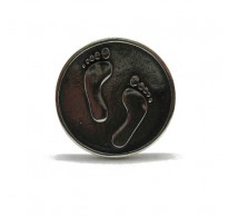 R001842 Genuine Sterling Silver Ring Solid 925 Adjustable Size Footsteps Handmade